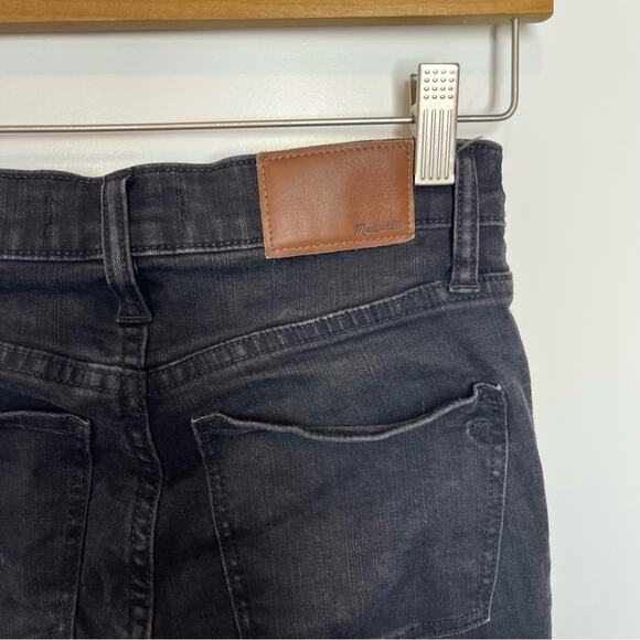 Madewell 9” High Rise Exposed Button Fly Skinny Black Raw Hem Jeans Size 24 - Picture 6 of 10
